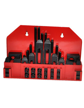 Clamping kit, 58 pcs. 12 mm T-slot width and M10 thread